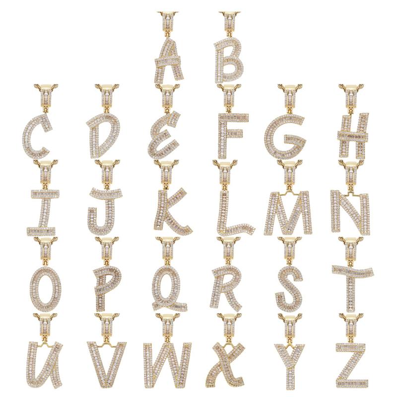 Pendant Necklaces Hip Hop A-Z Baguette Letters CZ Charm Copper & Bling Cubic Zirconia For Men Women Jewelry
Pendant Necklaces Hip Hop A-Z Baguette Letters CZ Charm Copper & Bling Cubic Zirconia For Men Women Jewelry