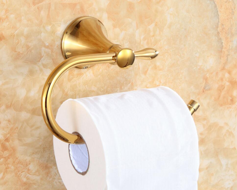 Bathroom Accessories Brass Square Style Rose Gold Paper Toilet Roll Tissue Holder Hanger Wall Mounted LG990 Holders