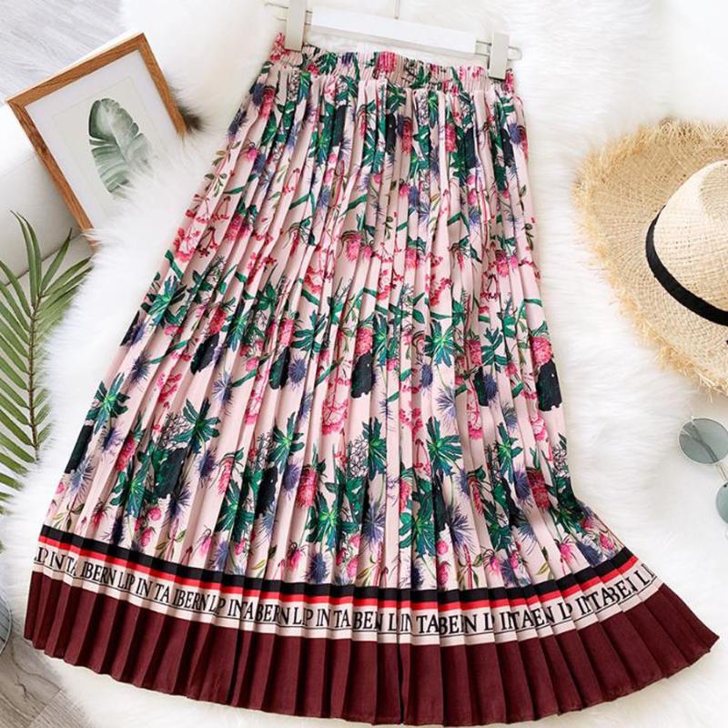 Skirts Women Sweet Tropical Flower Print Pleated Long Skirt Womens Maxi Faldas Mujer Pink Ladies Casual Slim Exotric Midi, Green skirt
Skirts Women Sweet Tropical Flower Print Pleated Long Skirt Womens Maxi Faldas Mujer Pink Ladies Casual Slim Exotric Midi, Green skirt