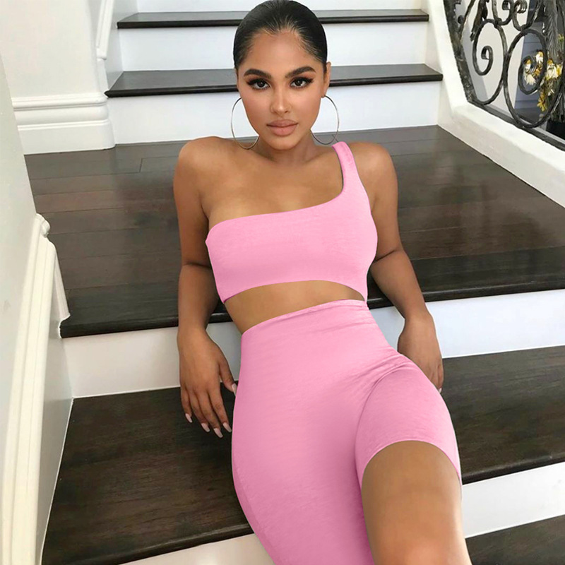 One Shoulder Sleeveless Hollow Out Sexy Bodycon Playsuit Summer Women Fashion Streetwear Jumpsuit Party Club Romper Female 210522