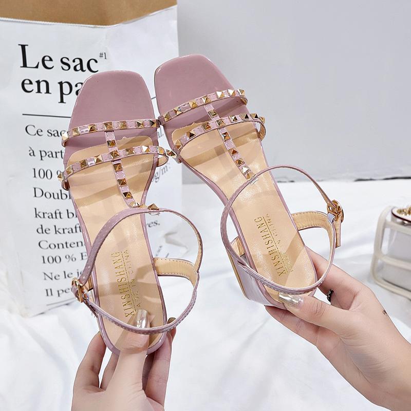 Sandals 2021 Fashion High-heeled Square Heel Thick Buckle Exposed Toes Multicolors Sexy Sweet Casual Women Shoes 11B-15, Black
Sandals 2021 Fashion High-heeled Square Heel Thick Buckle Exposed Toes Multicolors Sexy Sweet Casual Women Shoes 11B-15, Black