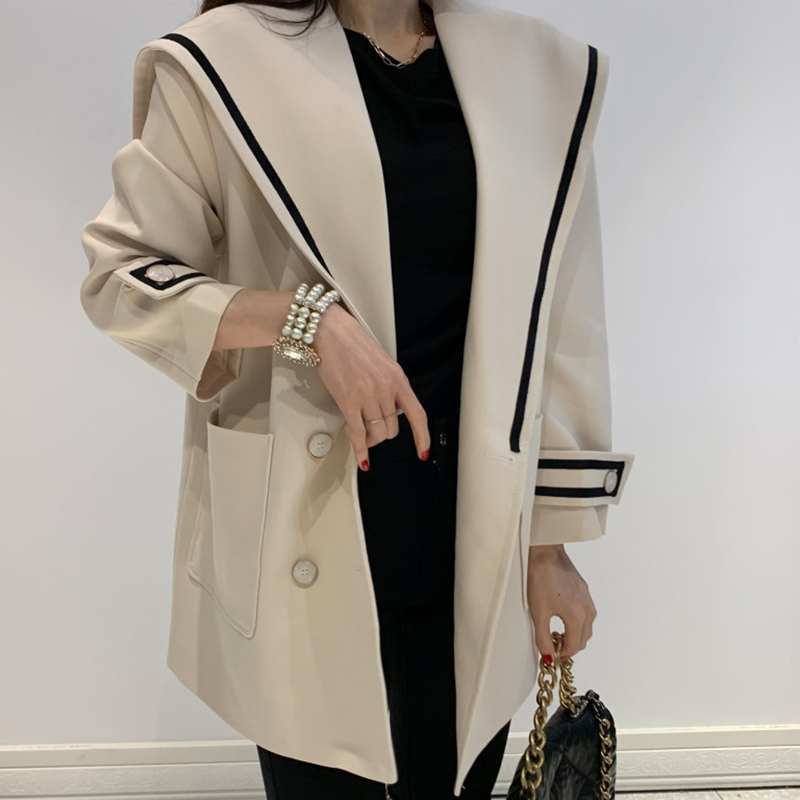 Comelsexy Fashion Autumn Women Blazers And Jackets Work Office Lady Suit Slim Business V-neck Double Breasted Coat 210515