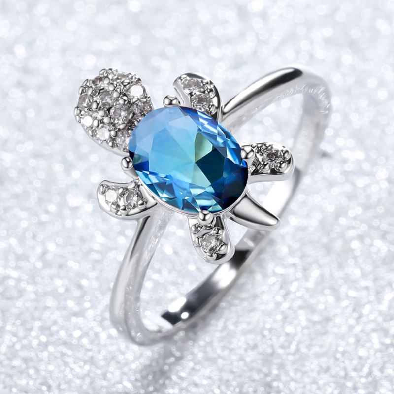 Fashion Blue Purple Oval Zircon Rainbow Stone Opal Turtle Ring Multicolor Crystal Silver Color Animal Rings Jewelry
Fashion Blue Purple Oval Zircon Rainbow Stone Opal Turtle Ring Multicolor Crystal Silver Color Animal Rings Jewelry