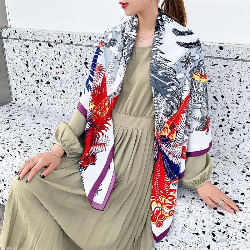 Scarves 130cm Fashion Square Scarf Phoenix Figure Ladies Twill Silk Sunscreen Shawl Big Muffler Women's, Blue;gray
Scarves 130cm Fashion Square Scarf Phoenix Figure Ladies Twill Silk Sunscreen Shawl Big Muffler Women's, Blue;gray