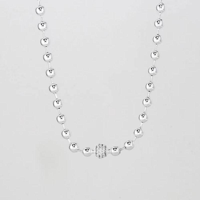 Chains 925 Sterling Silver Necklace Me Link Snake Chain Pattern Circular Clasp Fit Women Bead Charm Party Gift Fashion Jewelry