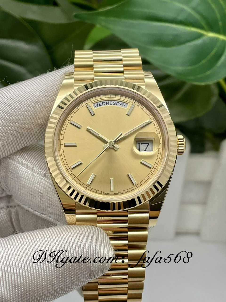 Gold President Date Sapphire Cystal Geneva Mens Watches Automatic Mechanical Movement Male 228238 40mm Watch Monday to Sunday R01, Slivery;brown
Gold President Date Sapphire Cystal Geneva Mens Watches Automatic Mechanical Movement Male 228238 40mm Watch Monday to Sunday R01, Slivery;brown
