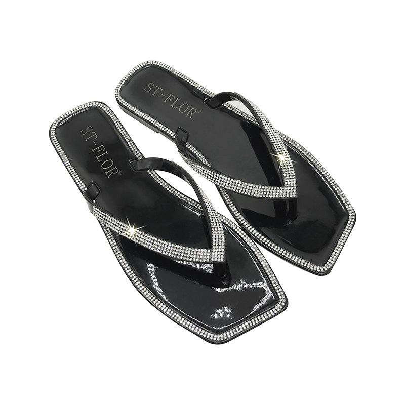 Slippers 2021 Summer Rhinestone Square Head Transparent Jelly Flip-flop Women Sandles PVC Beach Open-toed Outdoor Slides, Black
Slippers 2021 Summer Rhinestone Square Head Transparent Jelly Flip-flop Women Sandles PVC Beach Open-toed Outdoor Slides, Black