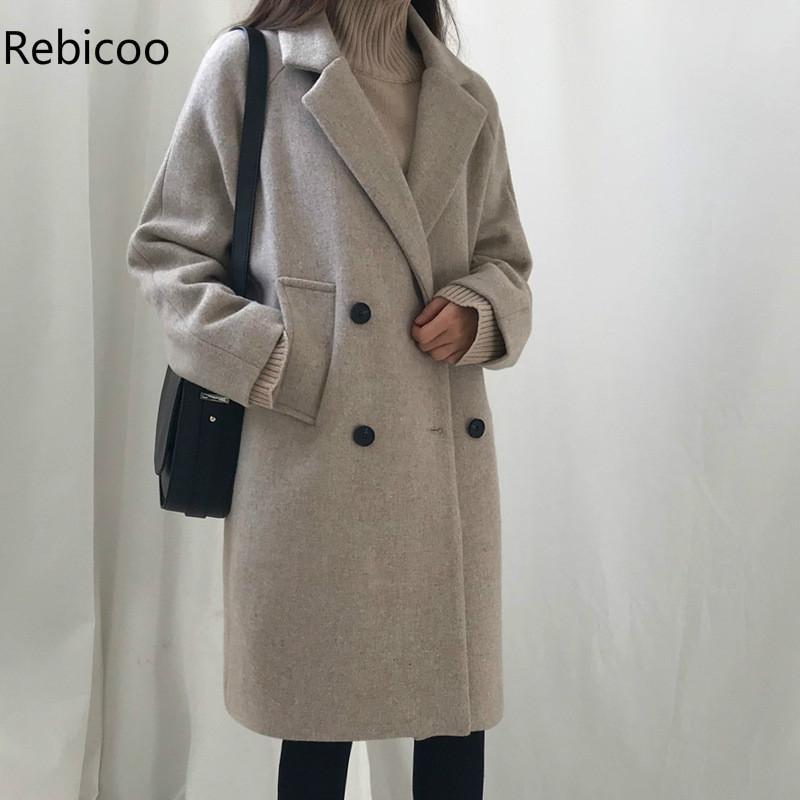 Women' Wool & Blends Double Breasted Female Outwears Thick Long Trench Coat Women Autumn Loose Jackets Elegant OL Black Blazer
Women' Wool & Blends Double Breasted Female Outwears Thick Long Trench Coat Women Autumn Loose Jackets Elegant OL Black Blazer