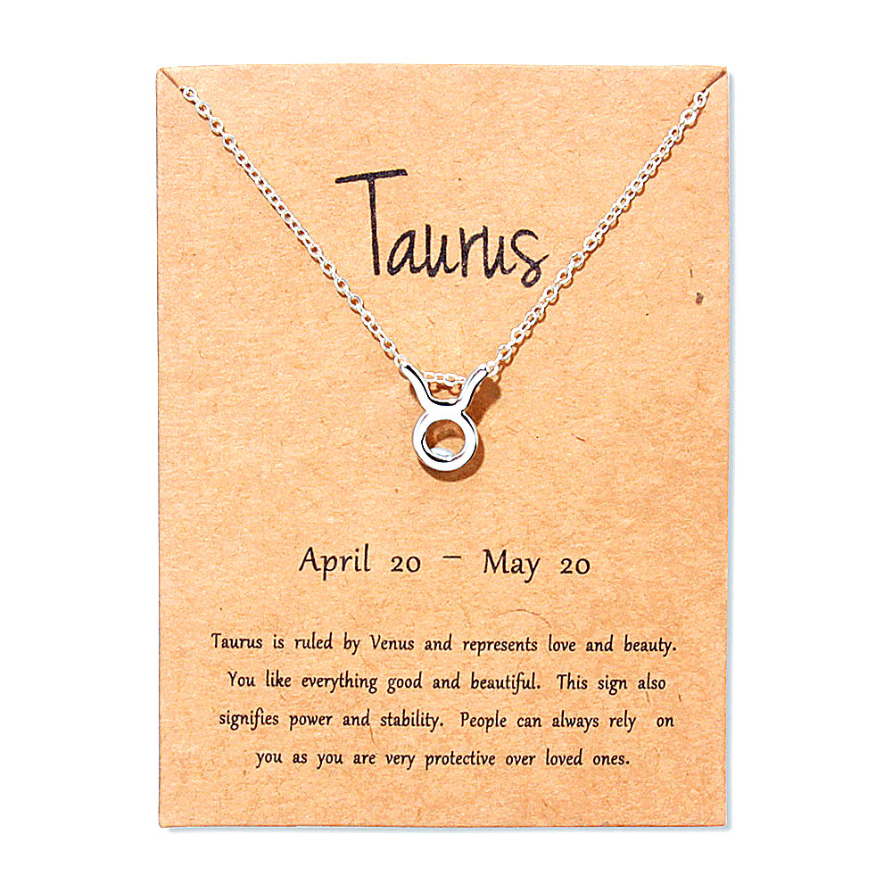 Constellation Necklace 18K Gold Silver Plated Zodiac Necklace Letter Symbol Pendent Chain for Men Women Nice Jewelry Brithday Friendship Gift with Pap