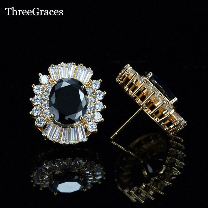 Stud ThreeGraces 5 Color Option American Style Luxury Zirconia Gold Big Oval Black Crystal Earrings For Women ER306, Golden;silver
Stud ThreeGraces 5 Color Option American Style Luxury Zirconia Gold Big Oval Black Crystal Earrings For Women ER306, Golden;silver