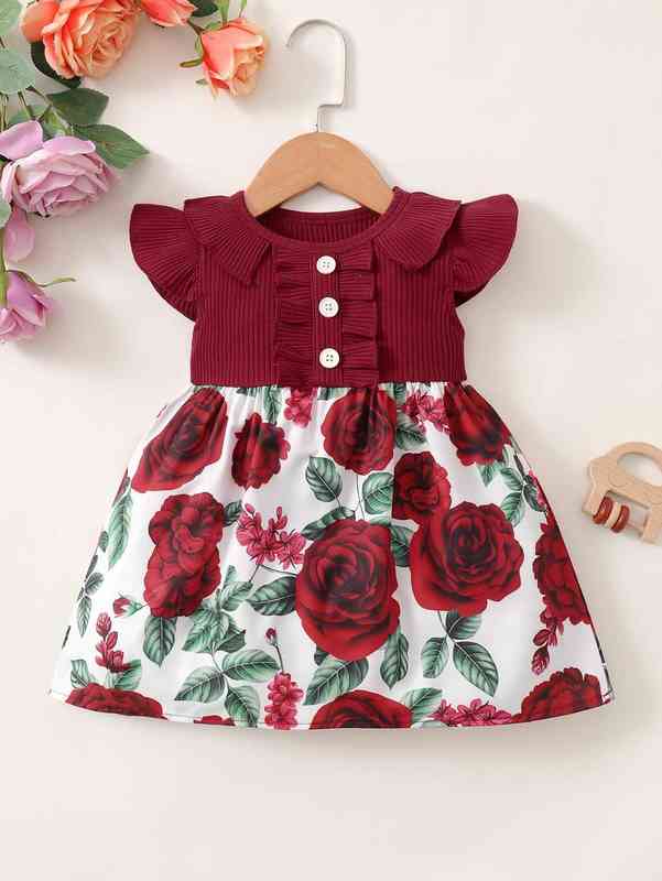 Baby Girl Sunflower Combo A-line Dress SHE