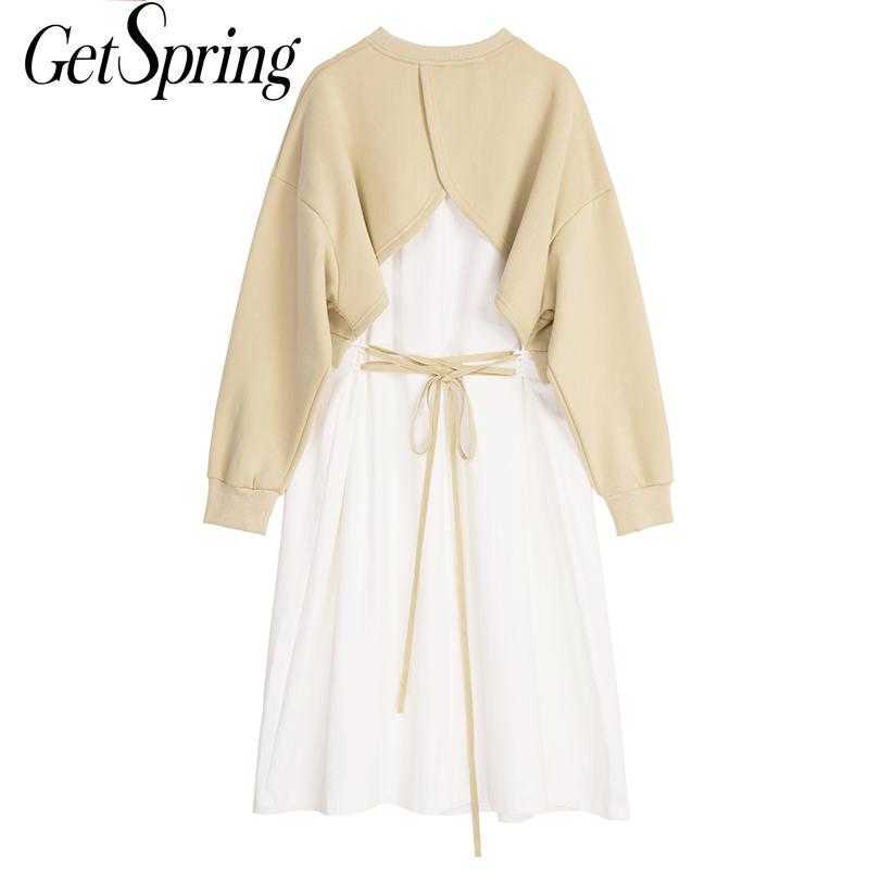 Getspring Women Dress Fake Two Color Matching Sweatshirt Dresses Irregular Loose Casual Autumn Winter Fashion 210601, Photo color
Getspring Women Dress Fake Two Color Matching Sweatshirt Dresses Irregular Loose Casual Autumn Winter Fashion 210601, Photo color