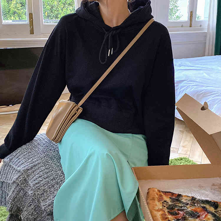 6 colors autumn candy color loose hoodies womens short sweatshirts and pullovers (F4063) 210423