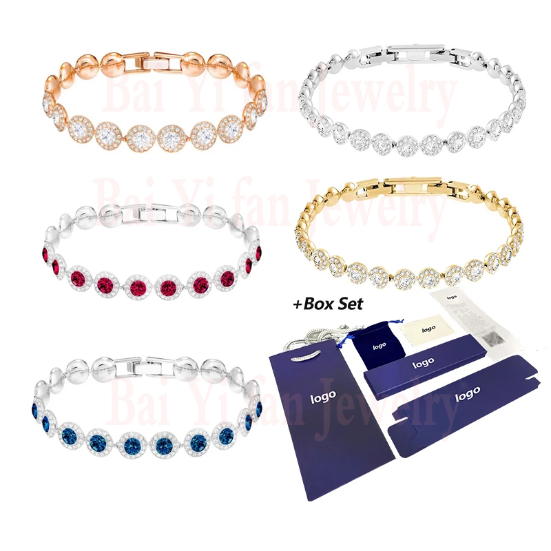 Fashion Jewelry SWA New ANGELIC Bracelet Shine Blue Red Clear Crystal High Quality Crystal Bracelet For Mom Girlfriend 210323, Silver
Fashion Jewelry SWA New ANGELIC Bracelet Shine Blue Red Clear Crystal High Quality Crystal Bracelet For Mom Girlfriend 210323, Silver