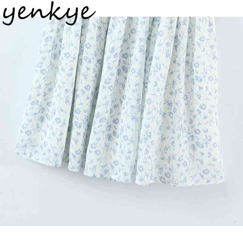 Sweet Summer Dress Women Lace Patchwork Floral Print Female Sexy Square Neck Short Sleeve Elastic Waist Mini Robe 210430