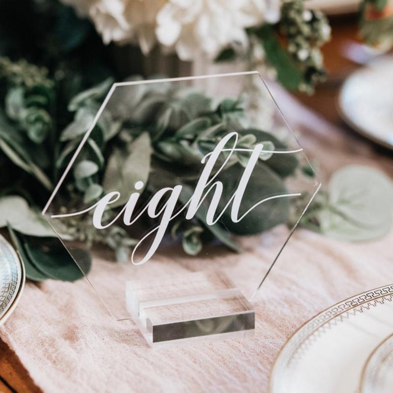 Clear Acrylic Hexagon Table Numbers Wedding Number Signs Calligraphy Plexiglass Sign With Stands Party Decor Decoration
Clear Acrylic Hexagon Table Numbers Wedding Number Signs Calligraphy Plexiglass Sign With Stands Party Decor Decoration