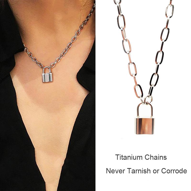 Chains Square Titanium Steel Necklace Neck Chain Lock Pendant Jewelry For Men Women Punk Choker Padlock Goth Trendy Accessories, Silver
Chains Square Titanium Steel Necklace Neck Chain Lock Pendant Jewelry For Men Women Punk Choker Padlock Goth Trendy Accessories, Silver