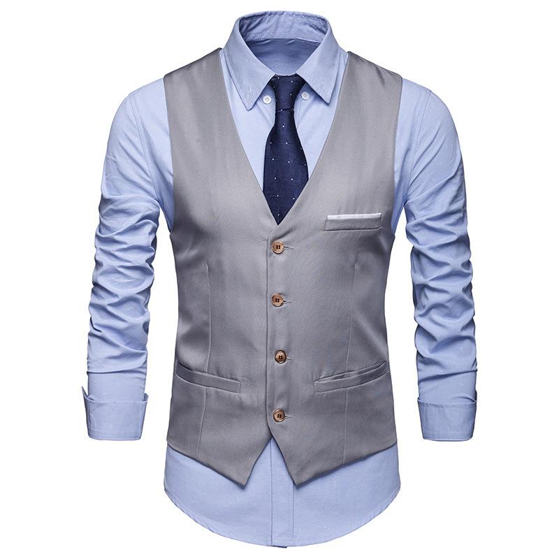 Men's Vests Smart Casual Tops Men Formal Suit Sleeveless Vest Slim Wedding Party Business Wear 2021, Gray
Men's Vests Smart Casual Tops Men Formal Suit Sleeveless Vest Slim Wedding Party Business Wear 2021, Gray