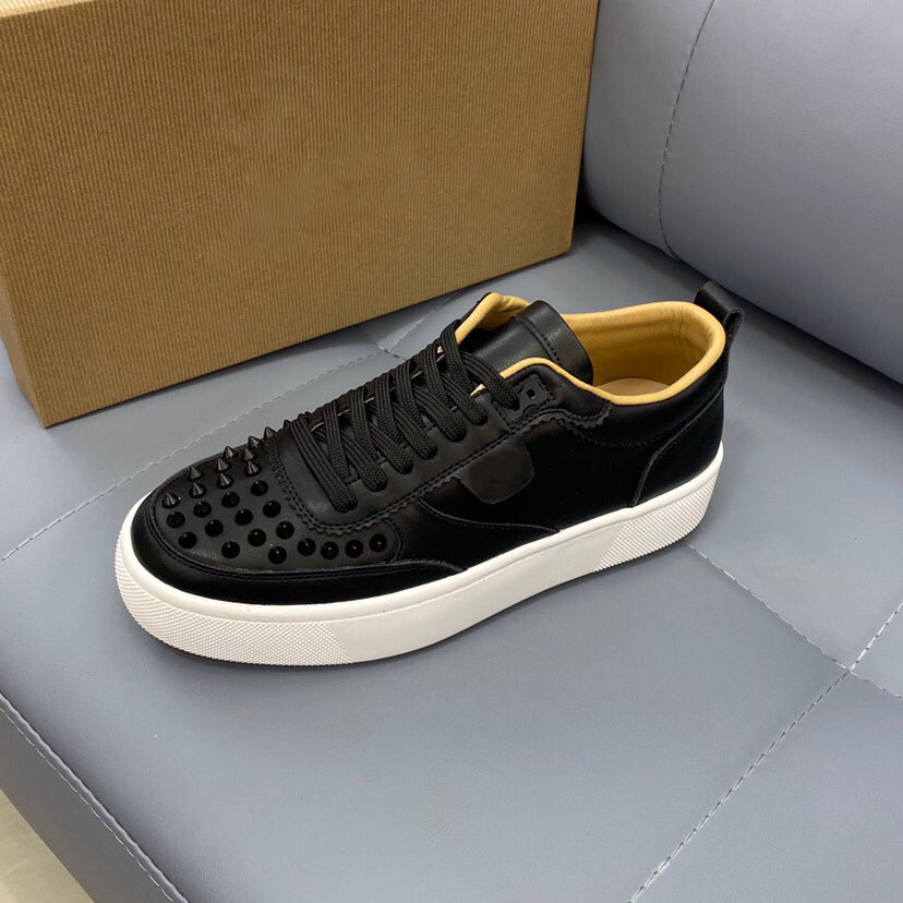 2022 Designer Red Bottoms Casual Shoes Spikes Platform Sneakers Suede Leather Splicing Trainers Men Women Stylist shoe All-match Sneaker, Black
2022 Designer Red Bottoms Casual Shoes Spikes Platform Sneakers Suede Leather Splicing Trainers Men Women Stylist shoe All-match Sneaker, Black