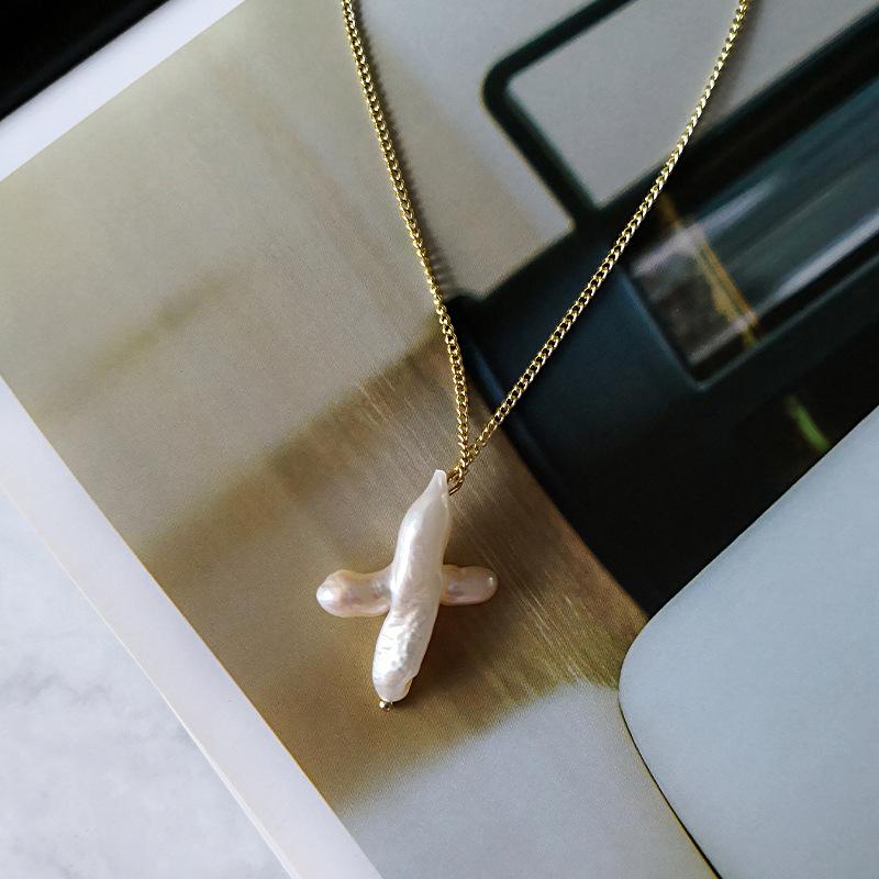 Pendant Necklaces ALLME Dainty Gold Color Chain Freshwater Pearls Necklace Irregular Geometric Real Pearl Cross For Women Jewelry
Pendant Necklaces ALLME Dainty Gold Color Chain Freshwater Pearls Necklace Irregular Geometric Real Pearl Cross For Women Jewelry