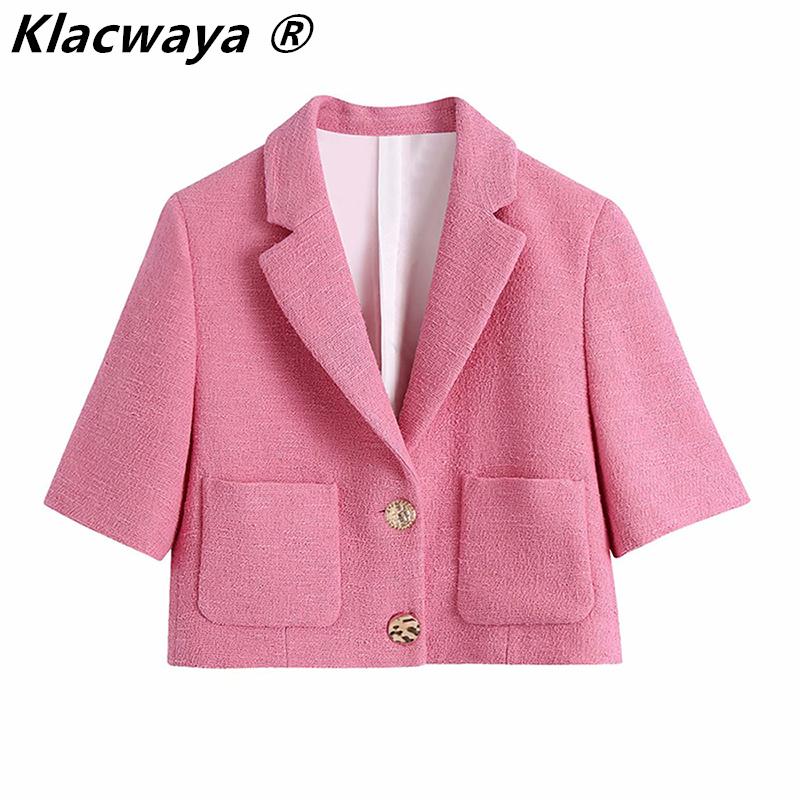 Klacwaya Women 2021 Fashion Blazer Single Breasted Tweed Texture Cropped Suit Coat Vintage Long Sleeve Pockets Chic Outerwear Women's Suits, Rose pink
Klacwaya Women 2021 Fashion Blazer Single Breasted Tweed Texture Cropped Suit Coat Vintage Long Sleeve Pockets Chic Outerwear Women's Suits, Rose pink