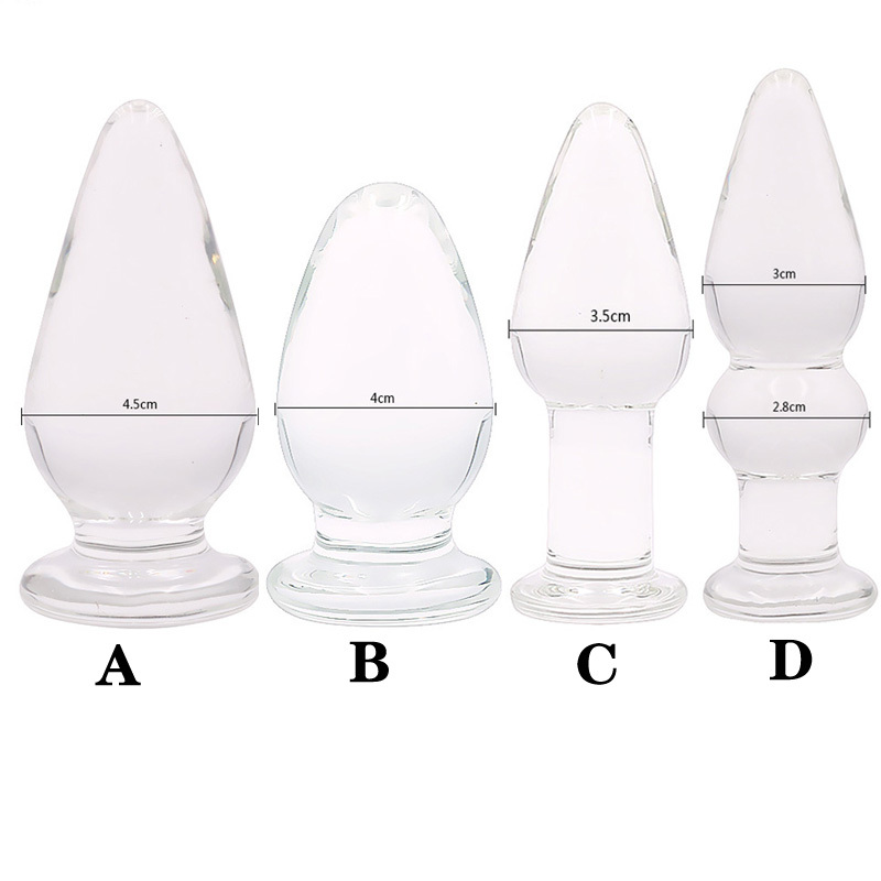 Verre transparent Anal Adulte Masturbateur Anus Dilator Expander Butt Butt Sexe Érotique Jouets Sexe Pour Hommes Cul Femmes Buttplug