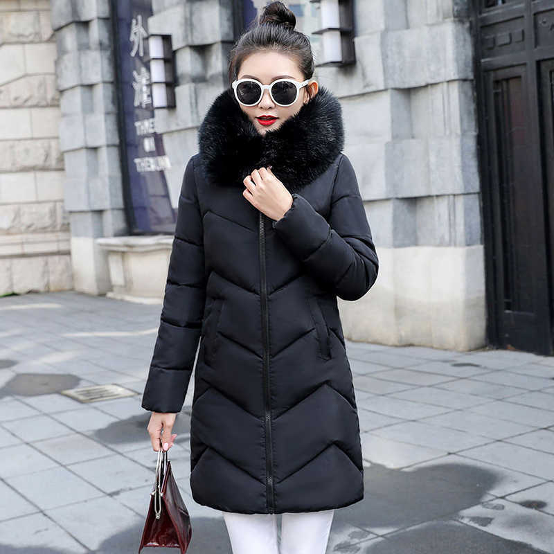 Large Size 6XL 7XL Women's Winter Jacket Fashion White Black Coat Female Big Fur Winter Hooded Parkas Warm Long Outwear 210819