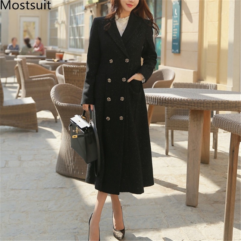 Double-breasted Wool Women Long Coat Winter Sleeve Korean Slim Elegant Ladies Dresses Fashion Wool&blend Overcoat 210518, Black
Double-breasted Wool Women Long Coat Winter Sleeve Korean Slim Elegant Ladies Dresses Fashion Wool&blend Overcoat 210518, Black