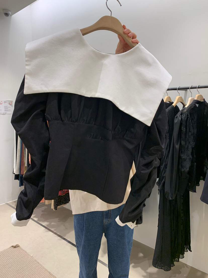 Nomikuma Korean Hit Color Patchwork Turn-down Collar Blouse Shirt Long Sleeve Elegant Women Tops Autumn New Blusas 6C544 210427