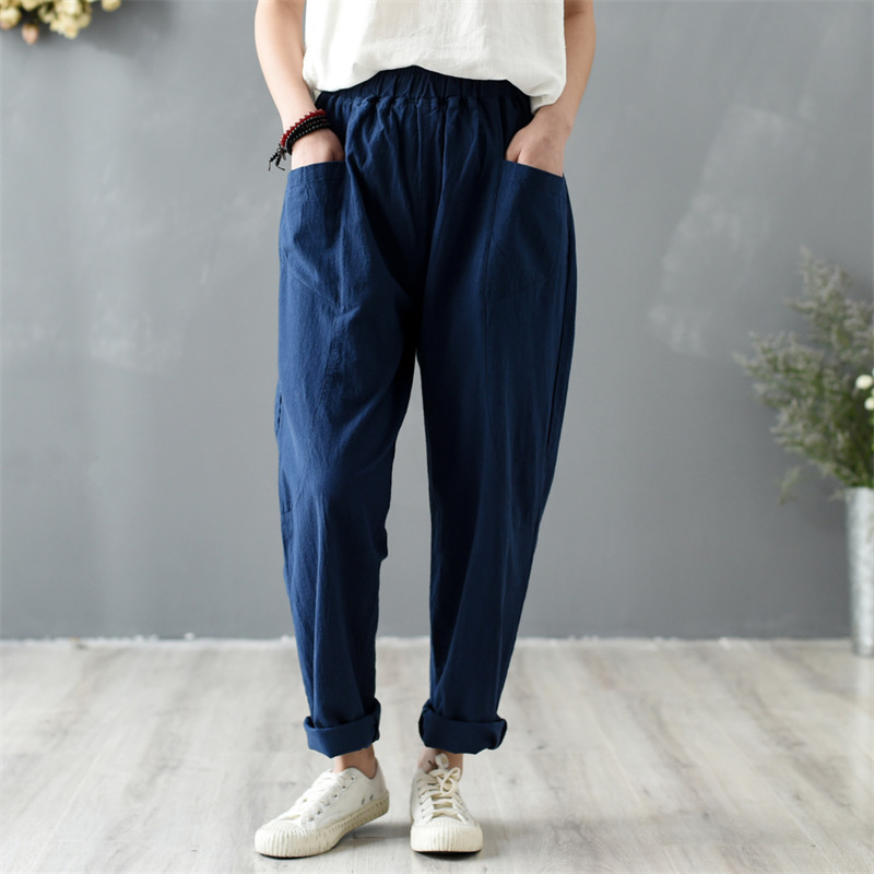 Johnature Women Casual Straight Pants Pockets Spring Elastic Waist Cotton Linen Trouser Solid Color Long Length Pants 210521, Wine red
Johnature Women Casual Straight Pants Pockets Spring Elastic Waist Cotton Linen Trouser Solid Color Long Length Pants 210521, Wine red