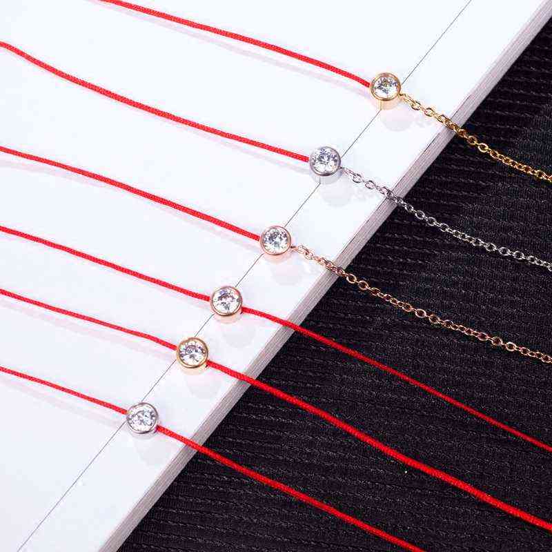 Yun Ruo Brand Gold Silver Color Zircon Crystal Red Line Bracelet Charms 316 l Stainless Steel Jewelry Woman Chain Prevent Fade
Yun Ruo Brand Gold Silver Color Zircon Crystal Red Line Bracelet Charms 316 l Stainless Steel Jewelry Woman Chain Prevent Fade