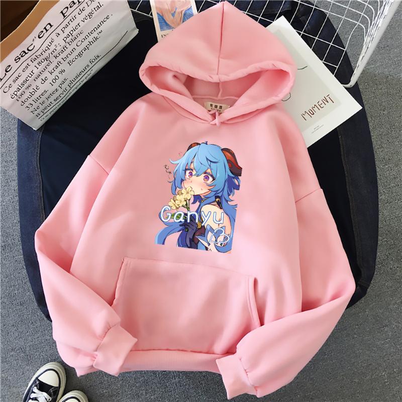Men's Hoodies & Sweatshirts Genshin Impact Funny Game Cartoon Kawaii Ganyu Graphic Men Women Sweatshirt Winter Casual Oversized Hoody Pullov