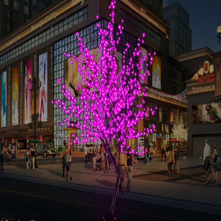 LED Cherry Blossom Tree Light 864pcs LED Bulbs 18m Height 110220VAC Seven Colors for Option Rainproof Outdoor Usage Drop