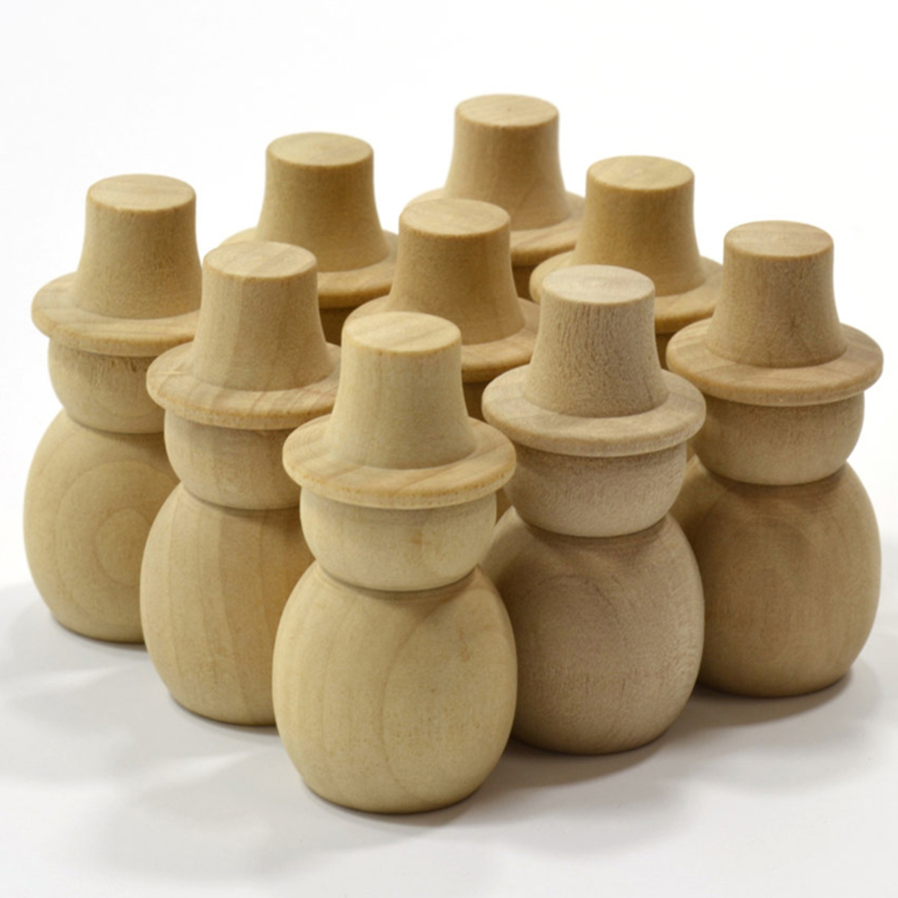 10 PCS Wooden Peg Doll Natural Wood Snowman Unfinished Wood Craft DIY Wedding Decoration Valentine's day gifts