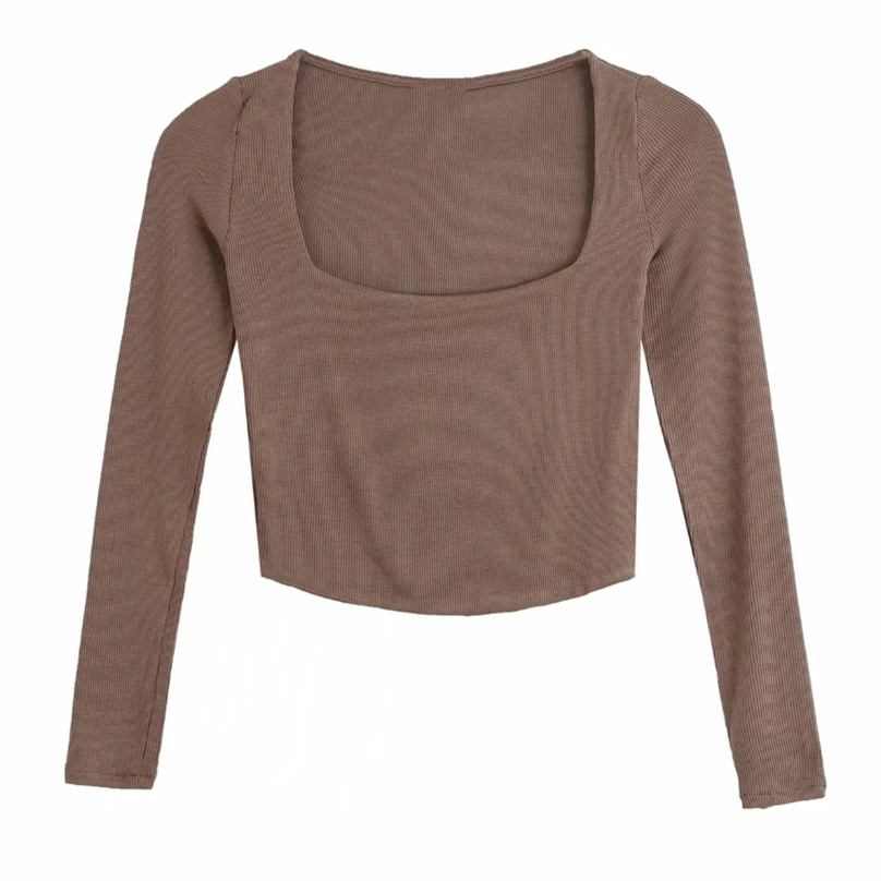 Autumn Women Square Collar Knitting Short T Shirt Casual Femme O Neck Long Sleeve Crop Tops T1380 210720, As pic
Autumn Women Square Collar Knitting Short T Shirt Casual Femme O Neck Long Sleeve Crop Tops T1380 210720, As pic