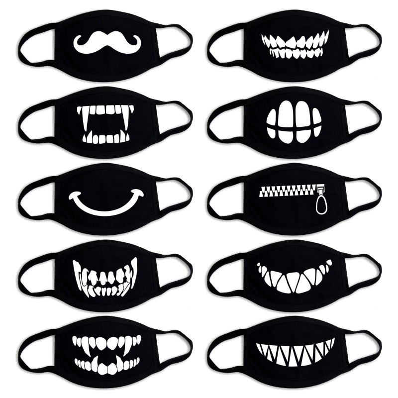 Black Funny Expression Cartoon Teeth Pritned Mask Masquerade Cosplay Party Masks Cotton Dustproof Half Face Protection Cycling Mask
Black Funny Expression Cartoon Teeth Pritned Mask Masquerade Cosplay Party Masks Cotton Dustproof Half Face Protection Cycling Mask