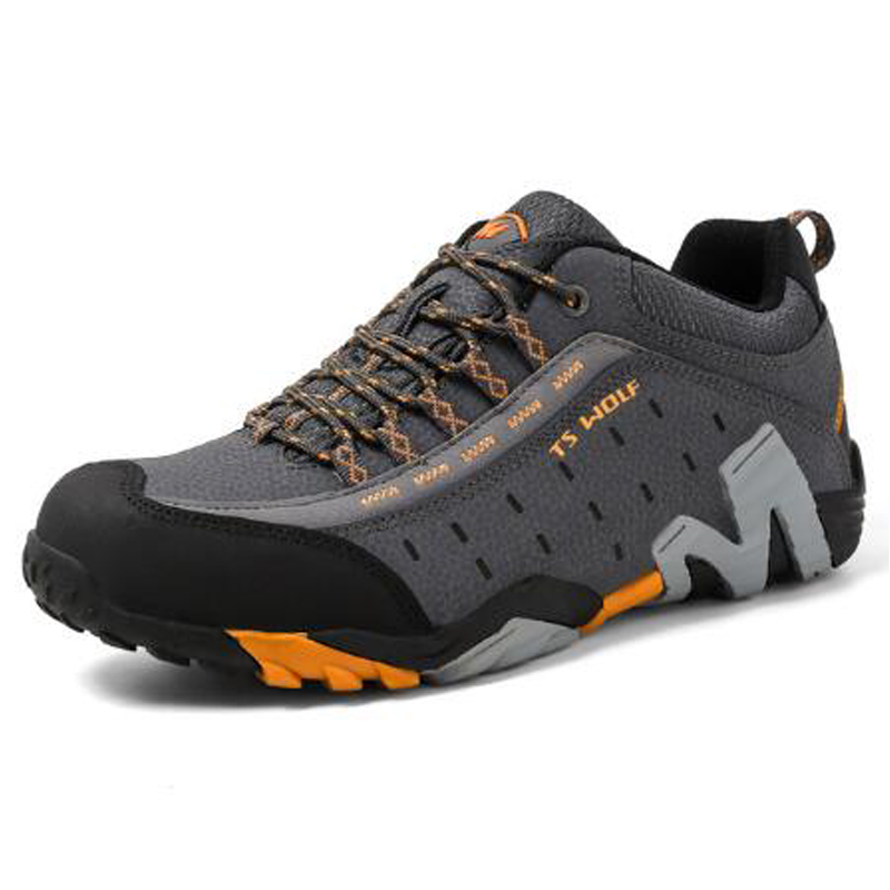 Outdoor couple hiking shoes men's waterproof hiking mountain boots forest hunting leather hiking shoes