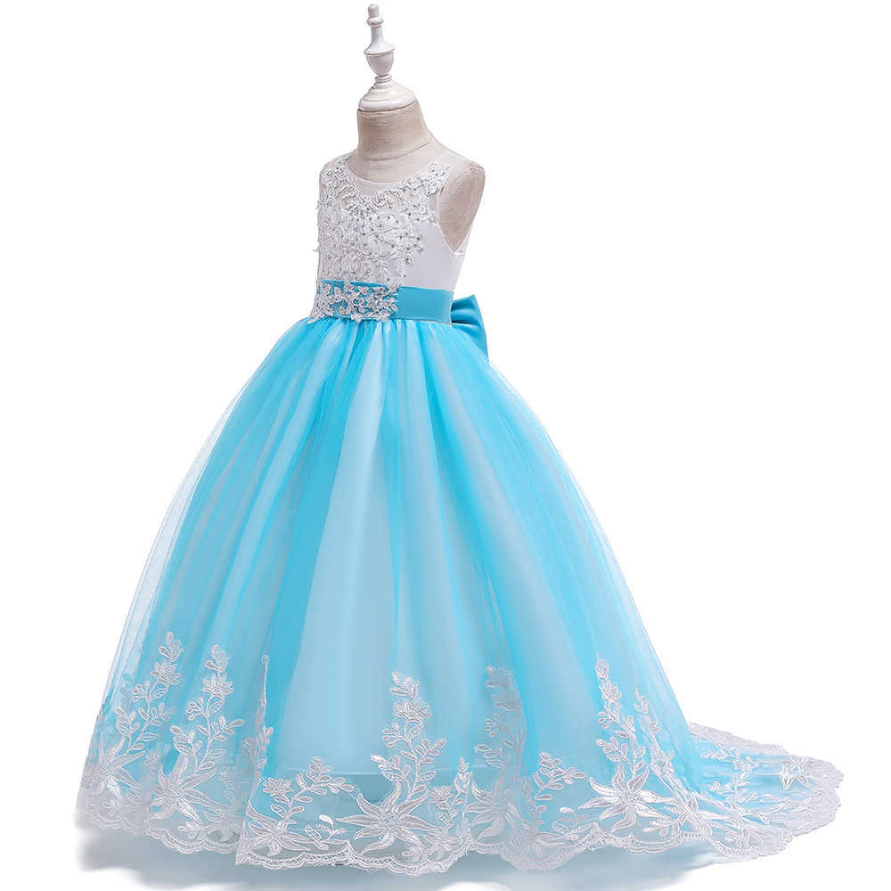 2023 Summer Girls Dress Long Bridesmaid Kids Dresses For Girls Children Princess Dress Party Wedding Dress 3 10 12 Years Vestido L23112