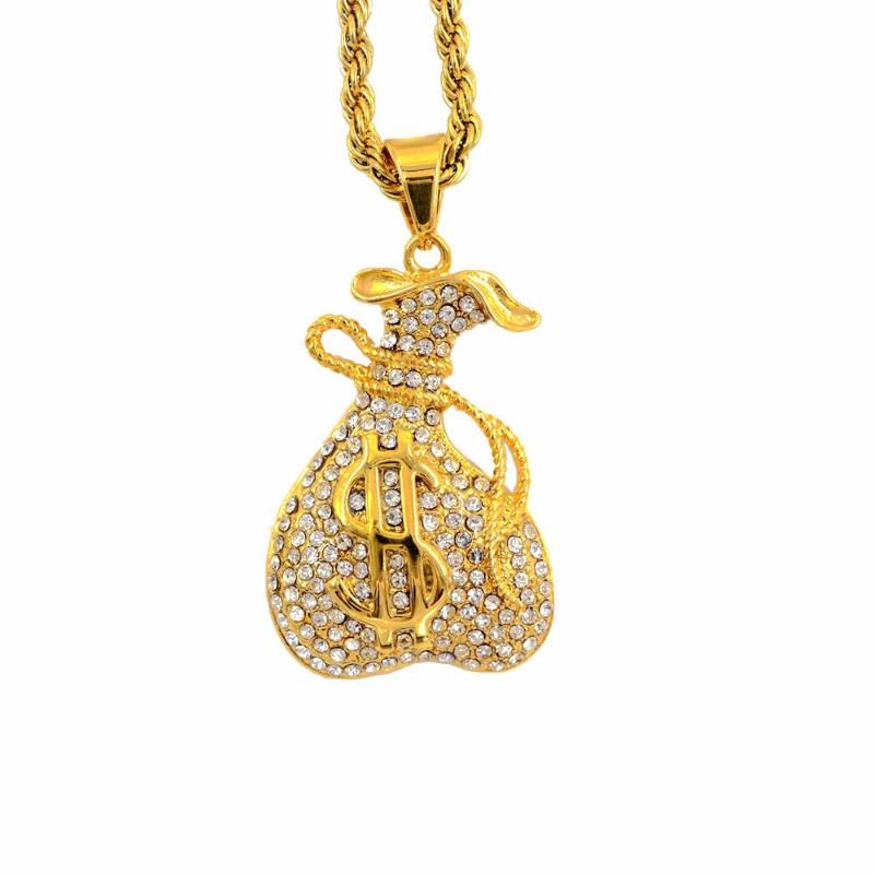 Stainless Steel Gold Hip Hop Money Bag Pendant Necklace US Dollar Rich Necklaces Jewelry Gift For Him
Stainless Steel Gold Hip Hop Money Bag Pendant Necklace US Dollar Rich Necklaces Jewelry Gift For Him
