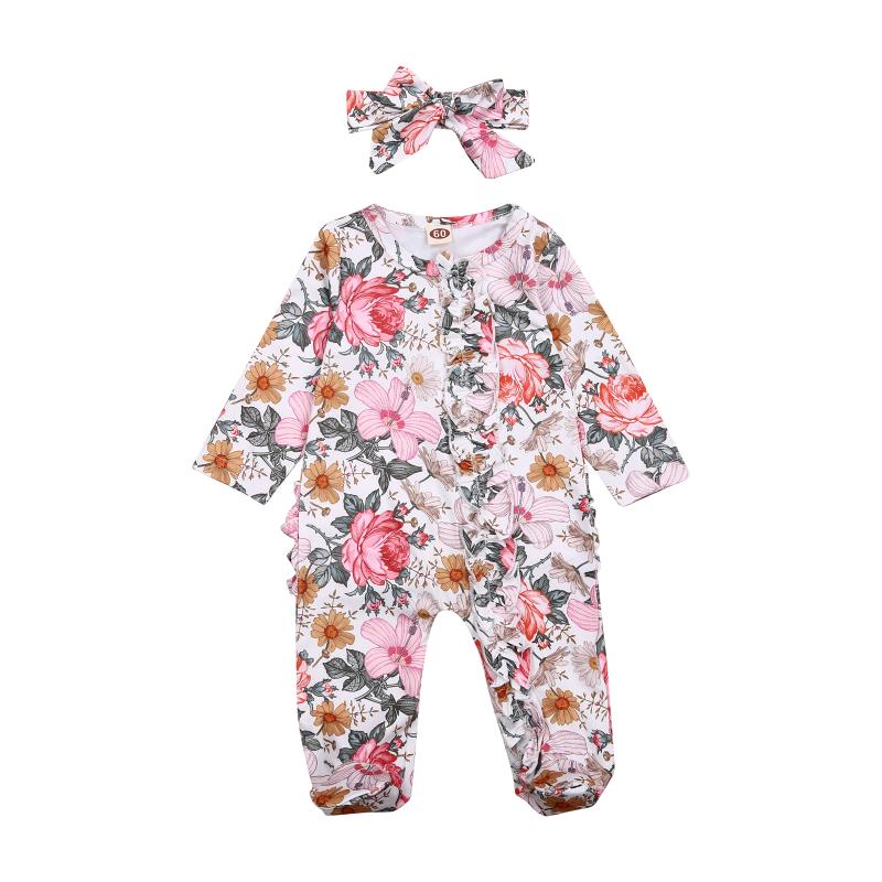 Clothing Sets Born Baby Girl Footed Playsuit, Floral Print One Piece Jumpsuit Sleeper With Headband Clothes, White
Clothing Sets Born Baby Girl Footed Playsuit, Floral Print One Piece Jumpsuit Sleeper With Headband Clothes, White