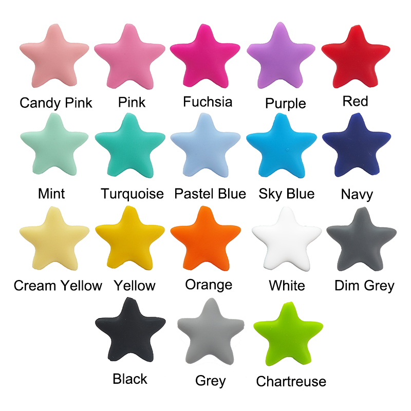 Chengkai 50pcs Silicone Star DIY Baby Rattle Pacifier Dummy Teether Jewelry Toy Making Beads Accessories bpa
Chengkai 50pcs Silicone Star DIY Baby Rattle Pacifier Dummy Teether Jewelry Toy Making Beads Accessories bpa