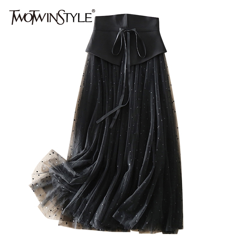 Elegant Dot Mesh Skirt For Women High Waist Sashes Lace Up Bowknot Midi Skirts Female Fashion Clothing 210521, Black
Elegant Dot Mesh Skirt For Women High Waist Sashes Lace Up Bowknot Midi Skirts Female Fashion Clothing 210521, Black