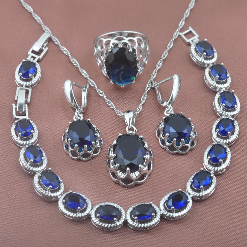 Earrings & Necklace Silver Color Blue Zirconia Jewelry Sets Crystal Wedding Jewellery Bracelets Pendant Necklaces Rings YZ0165, As pic
Earrings & Necklace Silver Color Blue Zirconia Jewelry Sets Crystal Wedding Jewellery Bracelets Pendant Necklaces Rings YZ0165, As pic