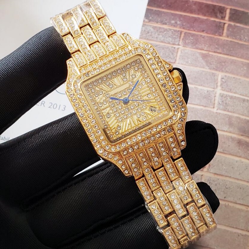 33mm Lovers Watches Diamond Women Gold Face Automatic Wristwatches Square Designer Ladies Watch, As pic
33mm Lovers Watches Diamond Women Gold Face Automatic Wristwatches Square Designer Ladies Watch, As pic