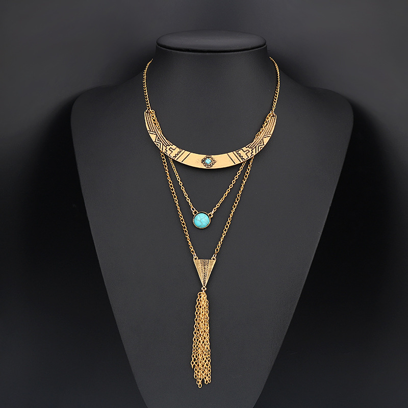 Bohemian women's necklace retro style multi-layer hanging necklace exquisite stone tassel sweater chain jewelry
Bohemian women's necklace retro style multi-layer hanging necklace exquisite stone tassel sweater chain jewelry