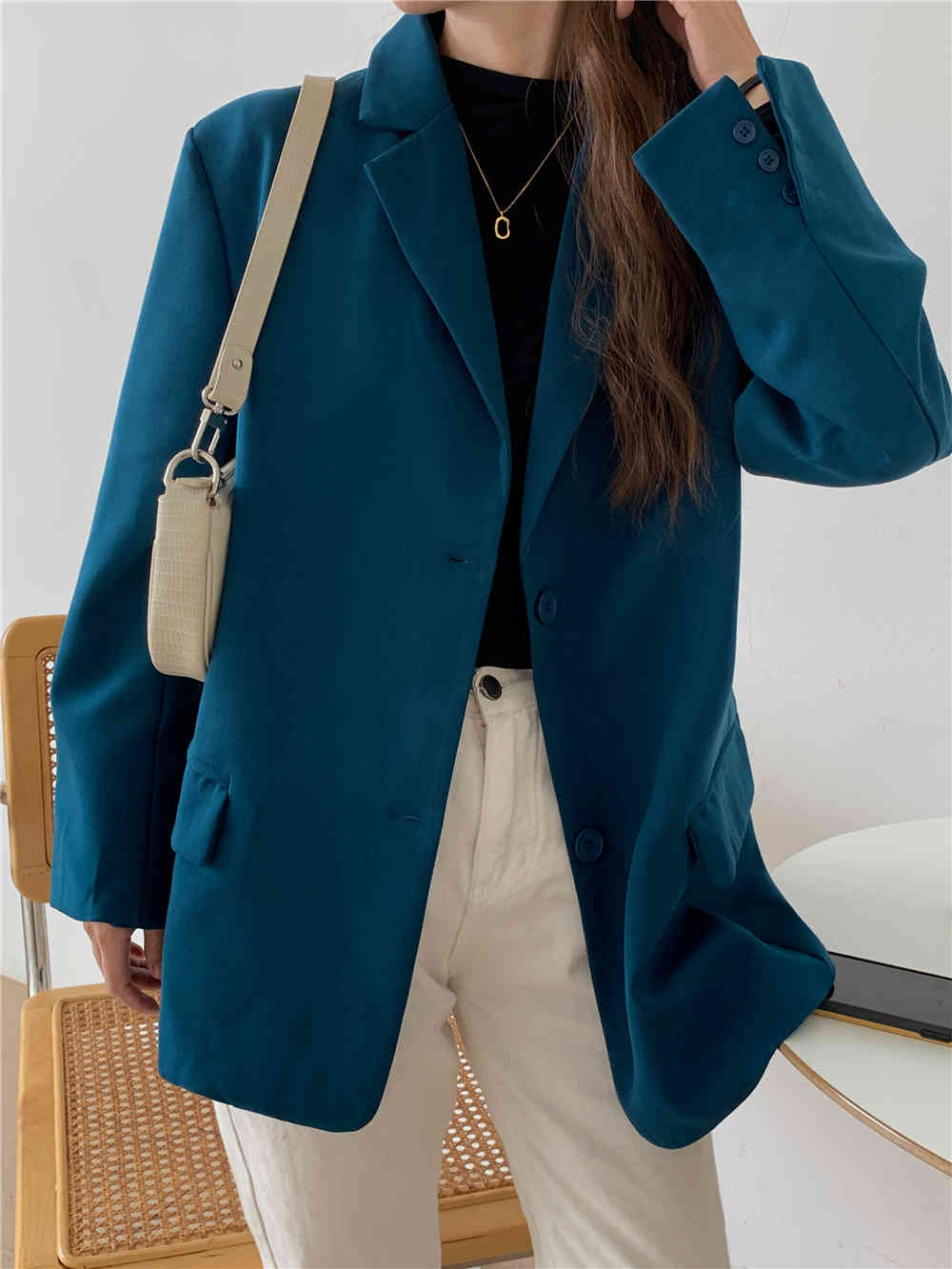 Vintage Women Autumn Chic Single Breasted Female Long Sleeve Solid Jackets Ladies Korean Style Mujer Chaqueta With Bag 210520