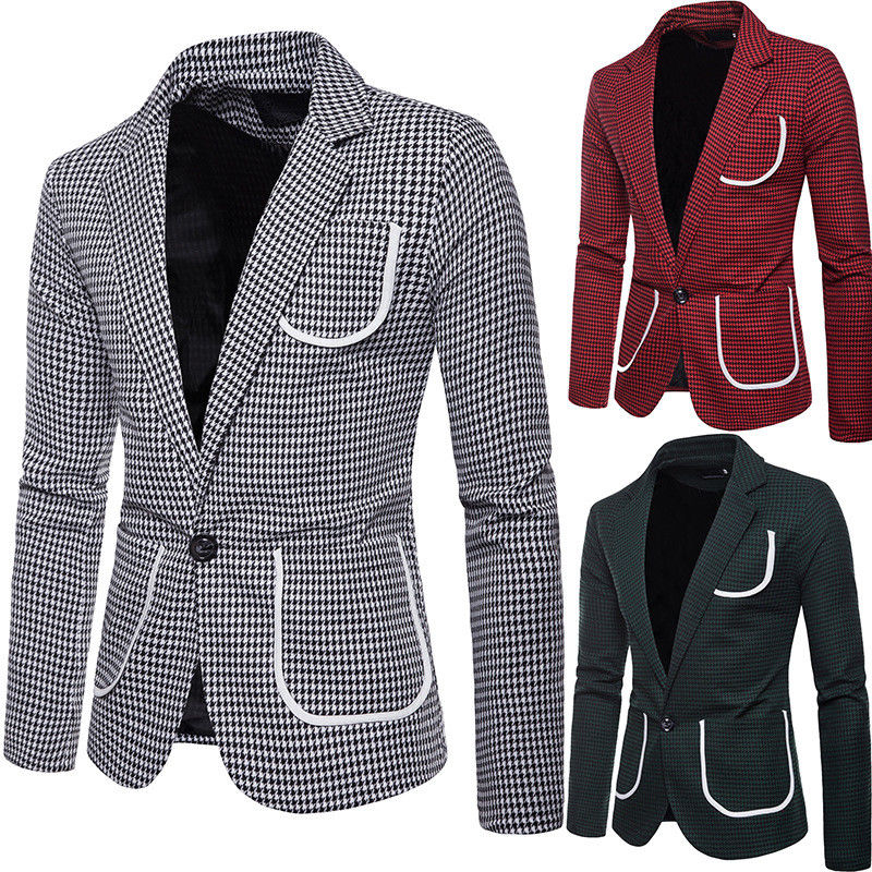 Retro Men Suit Plaid Pockets Long Sleeve Blazer One Botton Slim Fit Formal Business Coat For 3 Colors S-2XL, Black;brown
Retro Men Suit Plaid Pockets Long Sleeve Blazer One Botton Slim Fit Formal Business Coat For 3 Colors S-2XL, Black;brown