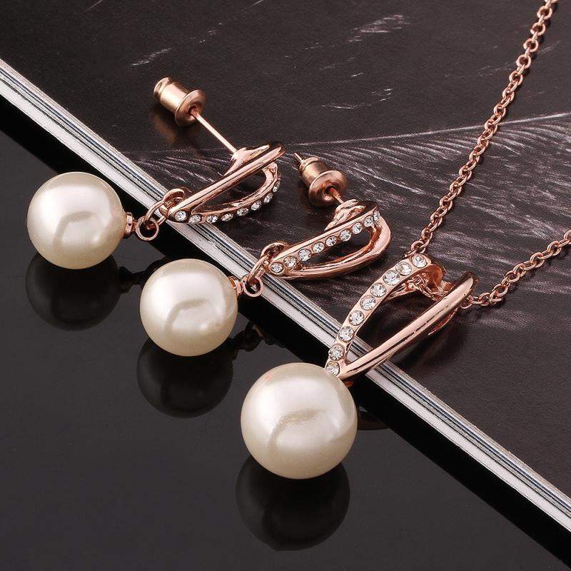 Earrings & Necklace Fashion Jewelry Rose Gold White Crystal Pearl Korean Wedding Party Sets For Women AS2008, As pic
Earrings & Necklace Fashion Jewelry Rose Gold White Crystal Pearl Korean Wedding Party Sets For Women AS2008, As pic