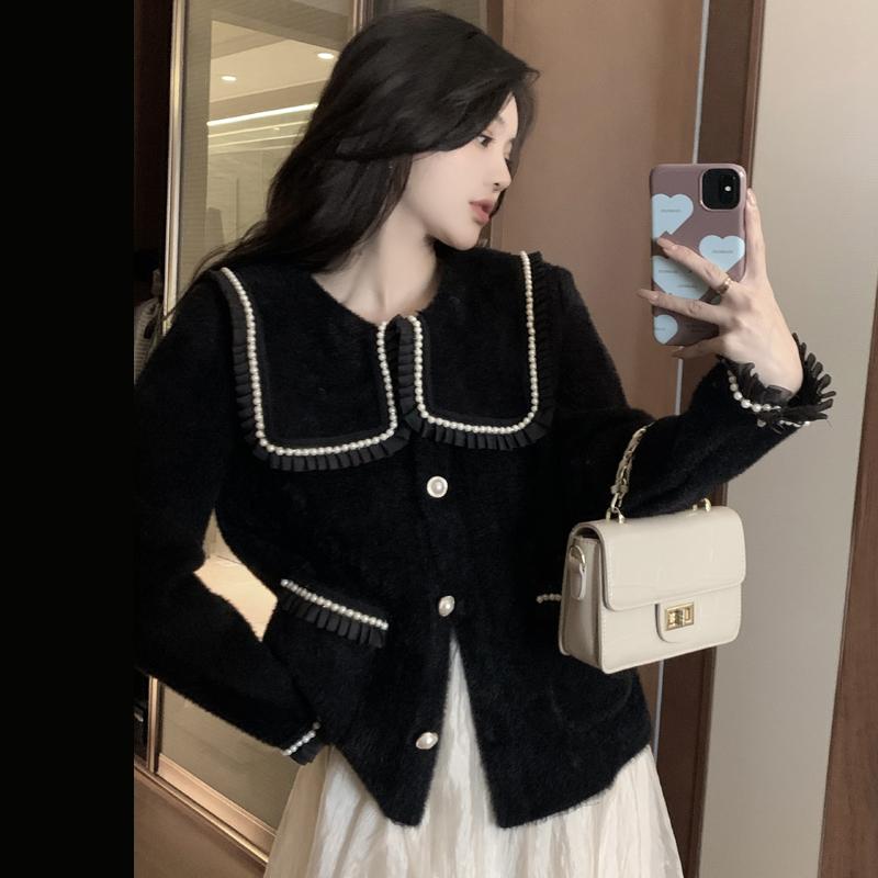 Women's Jackets 2021 Autumn Winter Korean Fashion Retro Commute All-match Doll Collar Single-breasted Design Loose Knit Cardigan Jacket, Black;brown
Women's Jackets 2021 Autumn Winter Korean Fashion Retro Commute All-match Doll Collar Single-breasted Design Loose Knit Cardigan Jacket, Black;brown