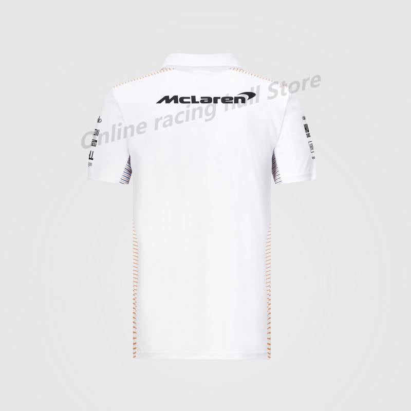 Men's Polos F1 Summer Formula One Shirt McLaren Official Website 2021 Team Button Short Sleeve Latest Racing Suit Breathable